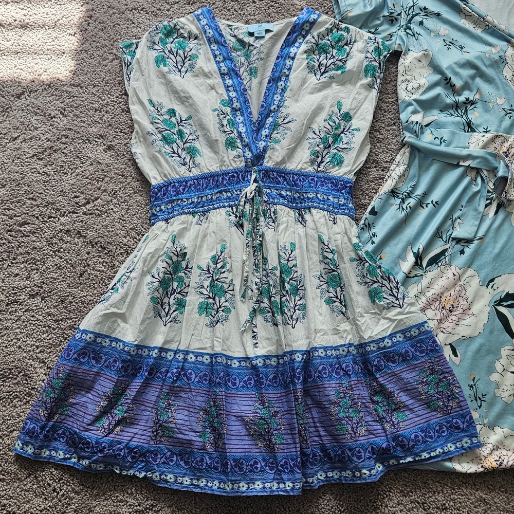 Womens Dress Lot of 4 Size M Floral Polka Dot Cottagecore Boho Spring Wrap Chic - Picture 3 of 7